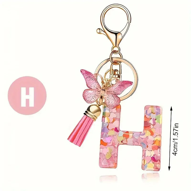 A-Z Letter Keychain - Personalized Metal Initial Pendant for Women, Car Keys & Bag Accessories