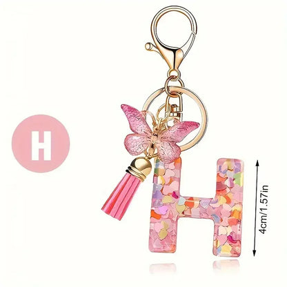 A-Z Letter Keychain - Personalized Metal Initial Pendant for Women, Car Keys & Bag Accessories