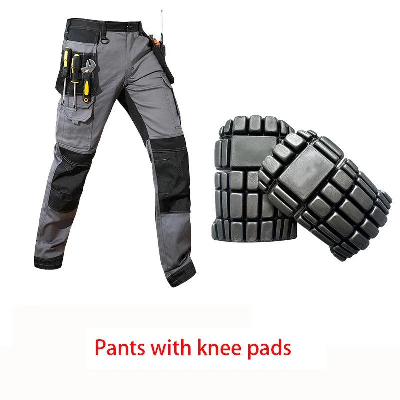 2026 Men’s Multi-Pocket Cargo Work Pants – Durable Wear-Resistant Outdoor Tactical Trousers with Utility Leg Pockets for Work and Hiking