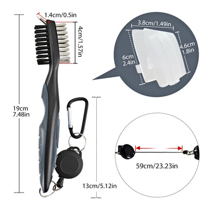 Golf Club Brush – 2-Sided Groove Cleaner Kit for Putter, Wedge & Ball, Golf Accessories