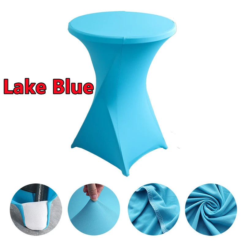 Spandex Round Tablecloth - Stretch Elastic Cocktail Table Cover for Wedding, Party, Hotel & Event Decor