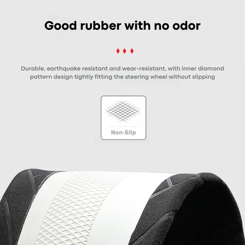 Universal Cowhide Suede Steering Wheel Cover — Breathable 37-38cm Car Accessory Wrap