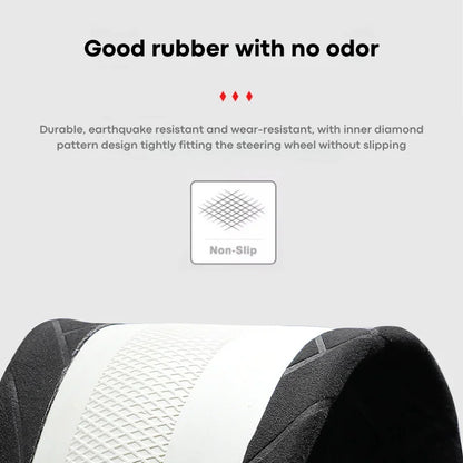 Universal Cowhide Suede Steering Wheel Cover — Breathable 37-38cm Car Accessory Wrap