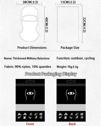 Military Tactical Balaclava Face Mask - Breathable, Dustproof, Wear-Resistant for Army, Police, Motorcycle Helmet Liner
