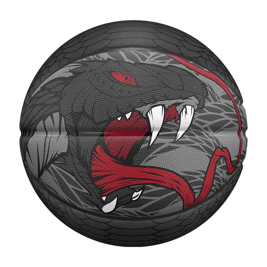 Black Size 7 Dendroaspis Polylepis Basketball – Official Outdoor Training Ball with Pump & Needle