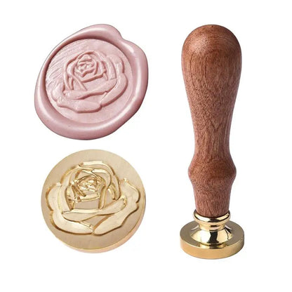 Vintage Copper Wax Seal Stamp – Curlicue Rose for DIY Scrapbooking, Invitations & Envelopes