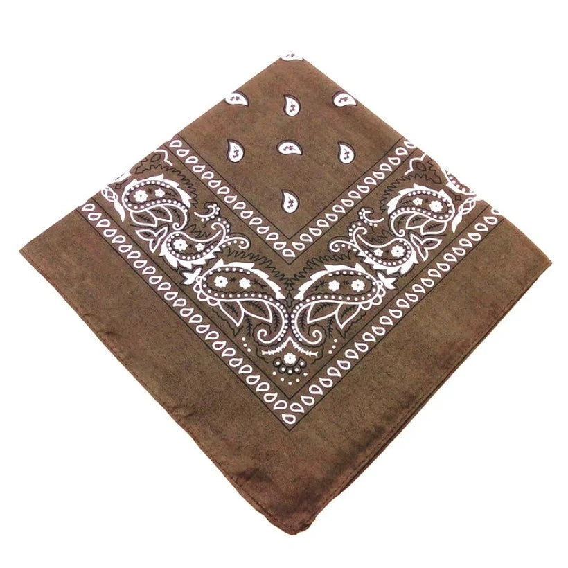Unisex Cotton Bandana – Paisley Cowboy & Biker Headband, Wrist Wrap & Hair Scarf for Men & Women