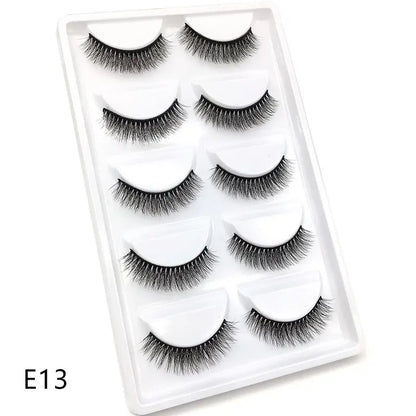 5 Pairs 3D Real Mink False Eyelashes – Soft Natural Look Eyelash Extensions for Makeup & Daily Wear