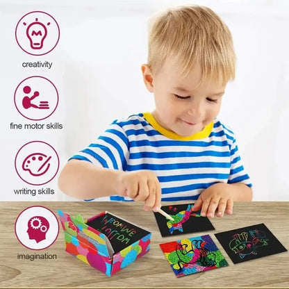 Dazzling Scratch Painting Kit – Parent-Child Interactive Handmade Art & Note Cards