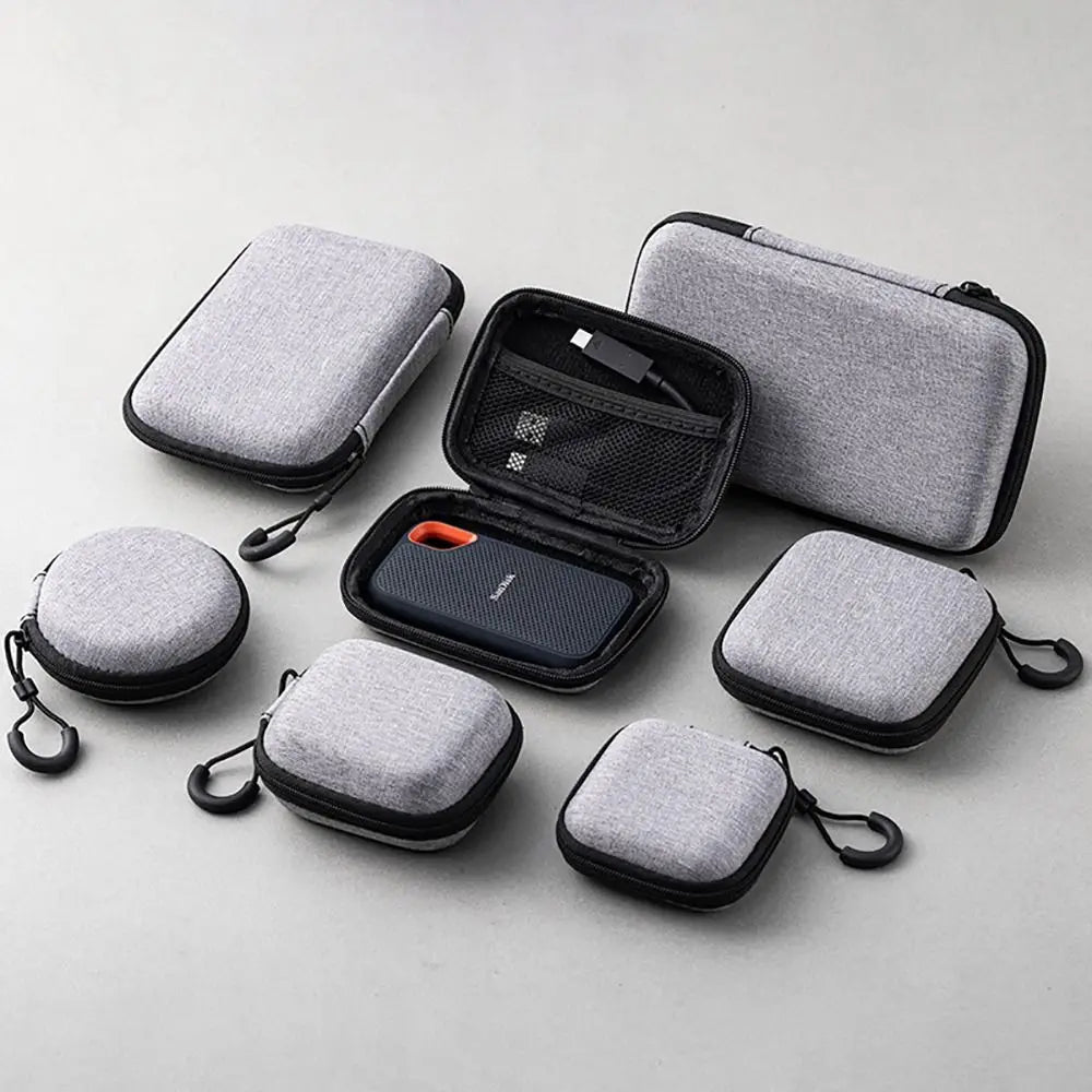 Mini EVA Storage Bag — Zipper Carrying Pouch for AirPods, Earphones, Phone, Charging Cables & Digital Accessories
