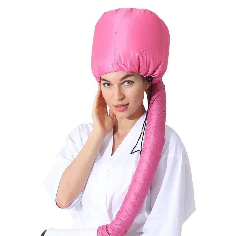 Portable Soft Hair Drying Cap Bonnet Hood Hat - Hair Perm Blow Dryer Attachment - Satin Bonnets