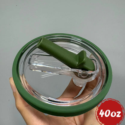 30oz/40oz Tumbler Flip Straw Lid Replacement – Spill-Proof Reusable Cover for Quencher Cups