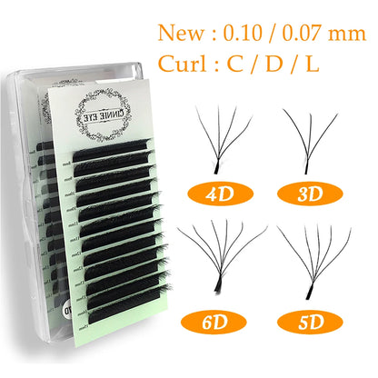 4D-5D W Eyelash Extension – Fluffy Volume Mink & Faux Mink Premade Fans, Dolly Hybrid 3D Lashes