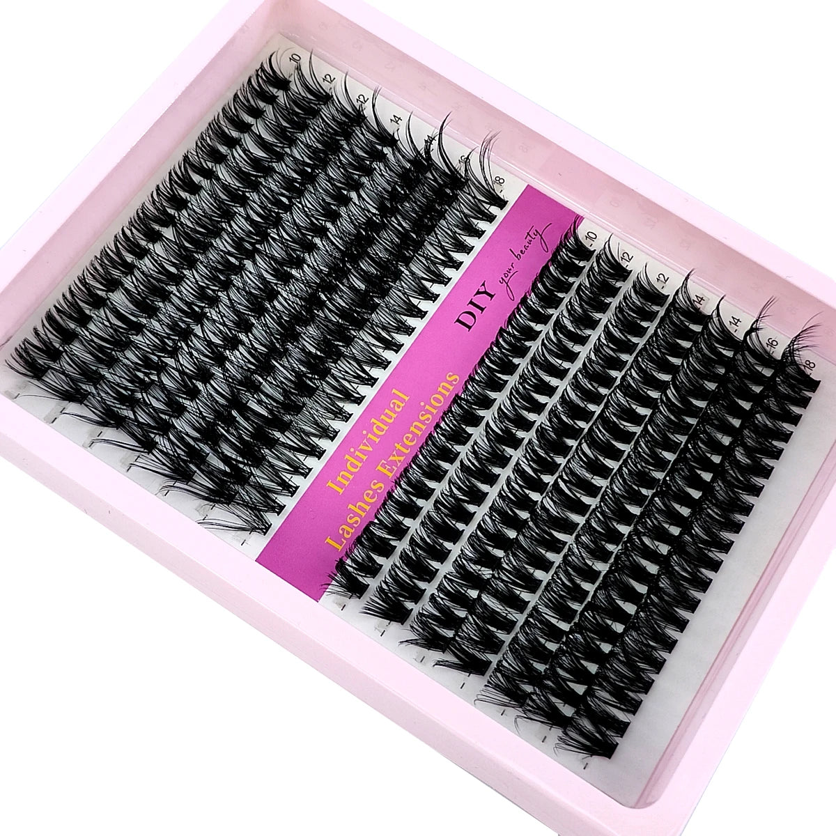 60D/80D/100D Mixed Eyelash Clusters – 10-18mm Wispy Individual Lash Extensions, 266/280pcs DIY Mink False Lashes for Makeup