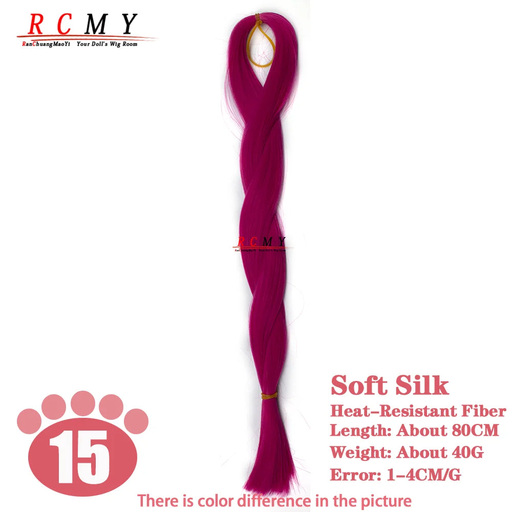 RCMY BJD/SD Doll Wig - Soft Blue Heat-Resistant Silk Synthetic Hair for 1/3, 1/4 & 1/6 Dolls