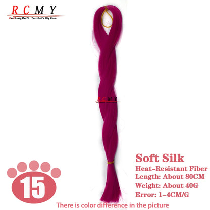 RCMY BJD/SD Doll Wig - Soft Blue Heat-Resistant Silk Synthetic Hair for 1/3, 1/4 & 1/6 Dolls