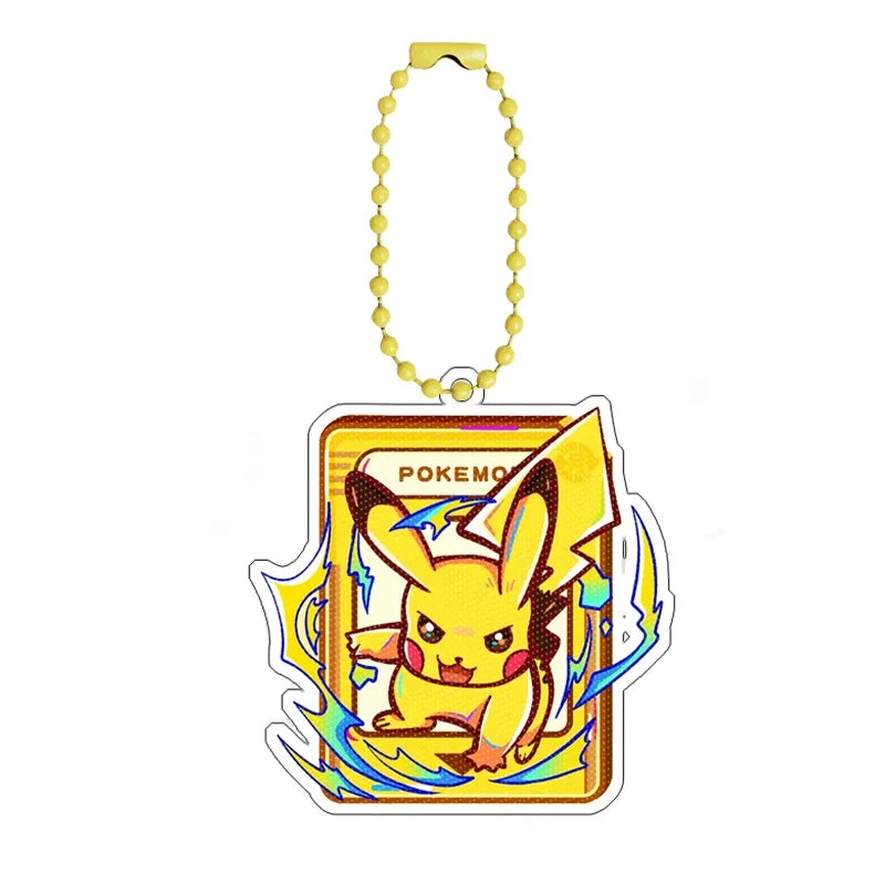 Pokémon Acrylic Keychain Set — Eevee, Pikachu, Gengar & Charizard Cartoon Pendant for Anime, Game Collection & Gift Toys