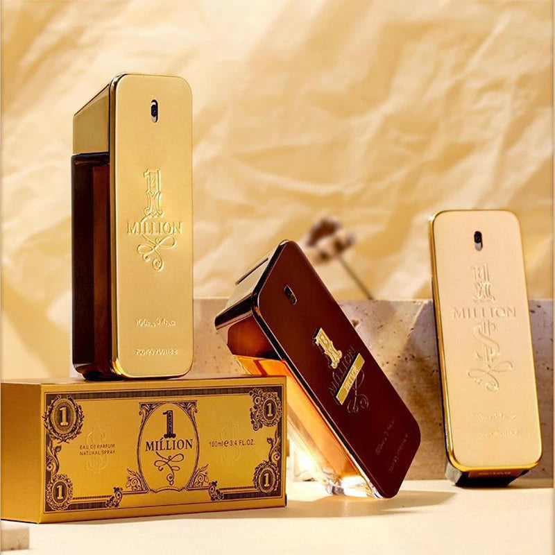 Hot Million Gold Perfume for Men & Women, Seductive Leather Notes, 100ml Valentine's Day Gift