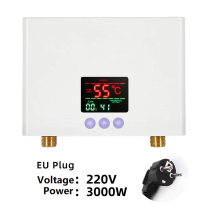 110V/220V Instant Water Heater 3000W/5500W | Wall-Mounted Electric Shower Heater for Bathroom & Kitchen Hot Water