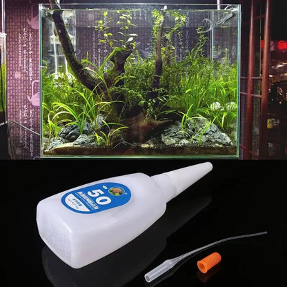 1.8OZ Transparent Aquarium Superglue – Safe Instant Adhesive for Aquatic Plants, Moss, and Coral Aquascaping