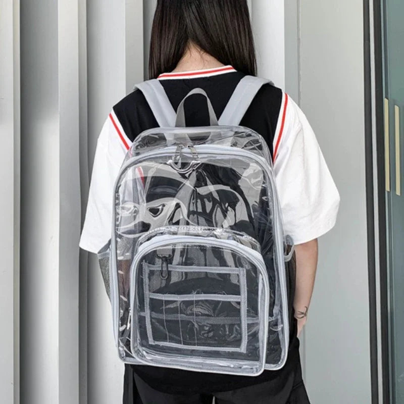 Transparent Shoulder Bag | Unisex Large Capacity Waterproof Multifunctional Backpack for Men & Women