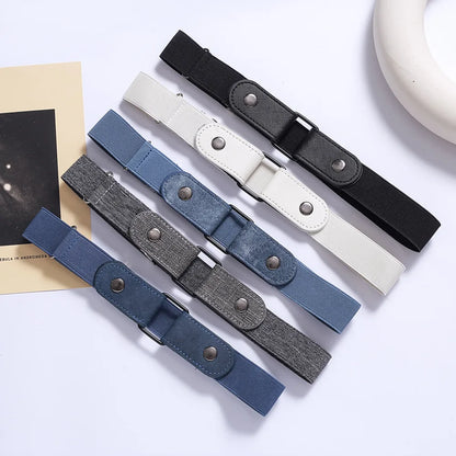 Buckle-Free Adjustable Elastic Stretch Belt - No Buckle Invisible Belt for Men & Women, Casual Jeans, Pants, Dresses - No Hassle Waist Belt