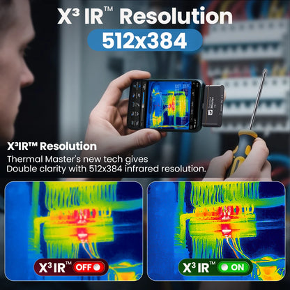 P3 Thermal Camera - 512×384 X³IR Macro Thermal Imager for iPhone & Android PCB Repair up to 600°C