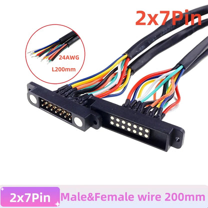 Magnetic Pogo Pin Connector - 2A Spring Loaded Male Female 2.54mm DC Power Socket, 8/10/12/14/16/20 Position Contacts, 1/3/5 Pairs