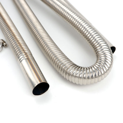 Stainless Steel Exhaust Pipe Tube - Air Diesel Parking Heater Vent Hose for Car, Truck, VAN ( Available Sizes: 60cm, 100cm, 120cm, 150cm, 200cm, 250cm, 300cm )