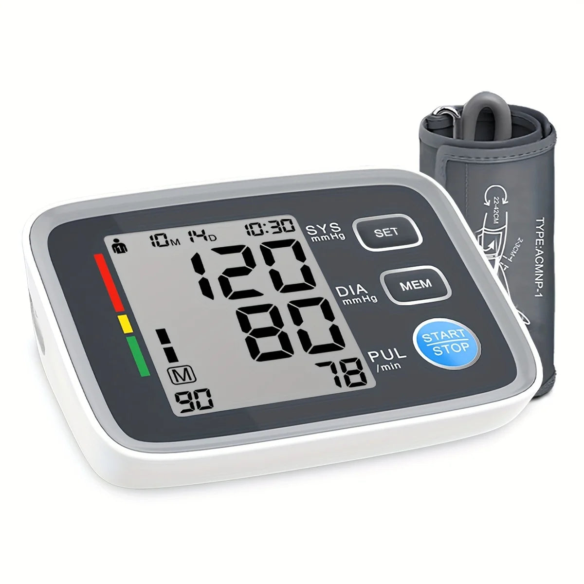 Adjustable Cuff Automatic Upper Arm Blood Pressure Monitor – Household Digital Electronic Sphygmomanometer