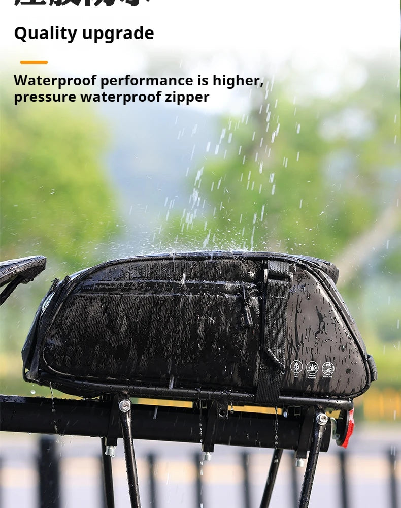 OFFBONDAGE Multifunctional Bicycle Saddlebag — Waterproof Reflective Top Tube Rack Bag, Handheld Large Capacity Adjustable Bike Bag