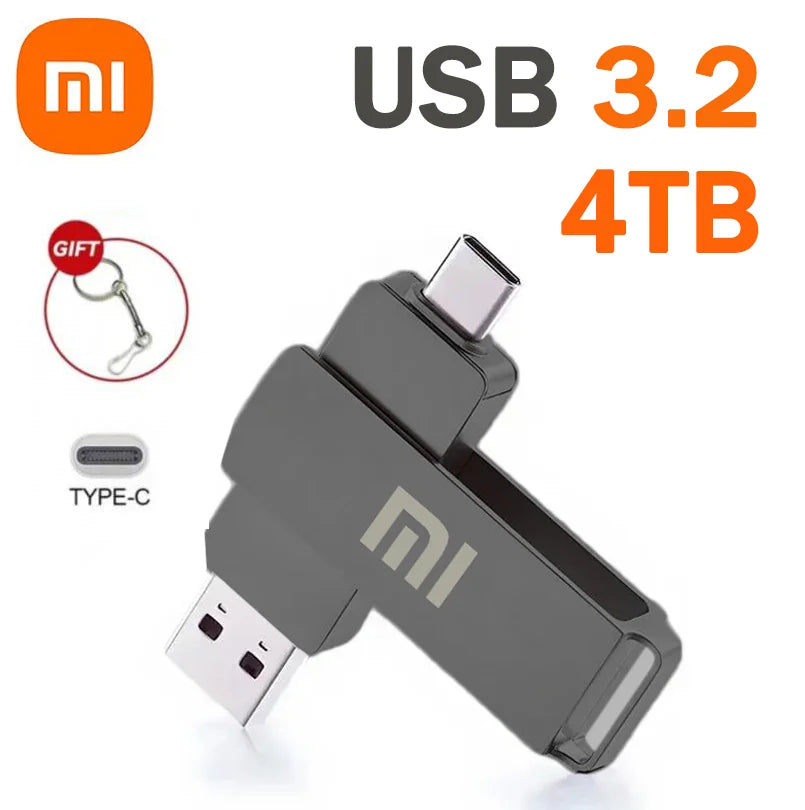 Xiaomi 16TB USB 3.2 Flash Drive — Super High-Speed Metal Mini U Disk, Type-C Pen Drive & Portable SSD Memory Disk