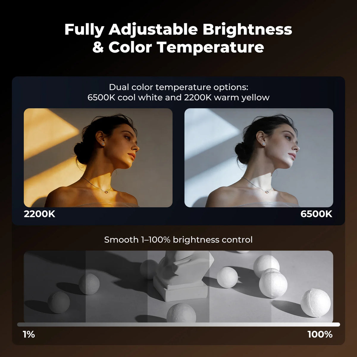 K&F CONCEPT SP25C 25W RGB Photography Flashlight - 9000mAh Zoomable Video Spotlight with Mount Stand and 20 Gobo Effects