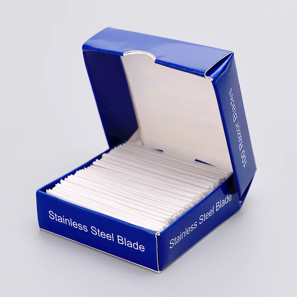 100pcs Stainless Steel Safety Razor Blades — Replacement Shaving Blades for Men’s Razors & Barber Tools