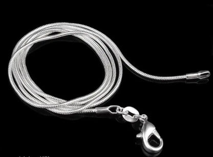 1MM 925 Sterling Silver Snake Chain Necklace – High-Quality Fashion Jewelry for Men & Women