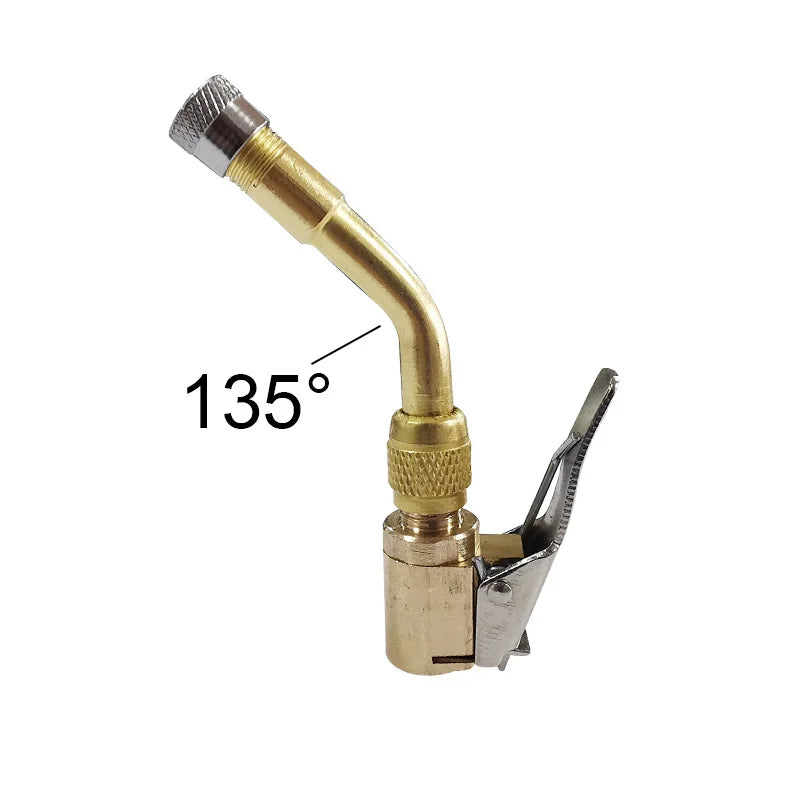 Valve Core Nozzle Extension Rod Set for Tire Inflation - 45°/90°/135° Tubes for Bicycles, Motorcycles, Automobiles and Motorboats