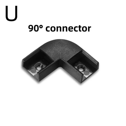 LED Aluminum Profile Channel - Black U/V Shape Housing Cover for 8-12mm Light Strips