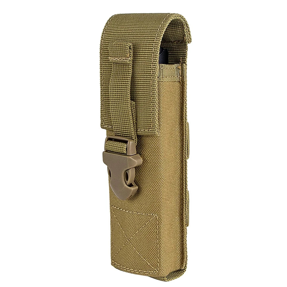 Tactical Flashlight Pouch - MOLLE Torch Holster EDC Carry Case for Camping & Hunting Gear
