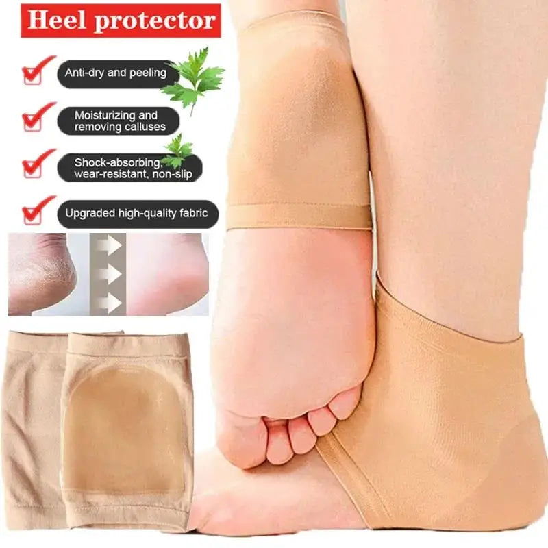 1/3/5 Pairs Silicone Heel Protectors – Anti-Crack Moisturizing Socks for Foot Pain Relief, Unisex, Black