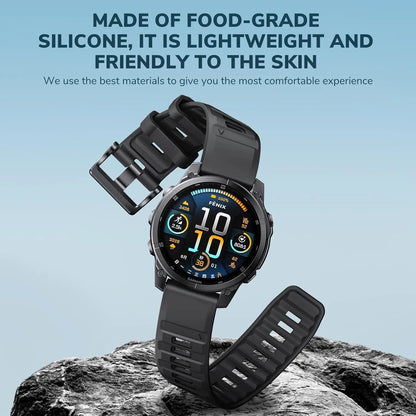 Quick Fit 22mm Silicone Watch Strap for Garmin — Compatible with Fenix 8/E/Epix Pro 47mm, Fenix 7, Fenix 6 Solar, Forerunner 955/945/965