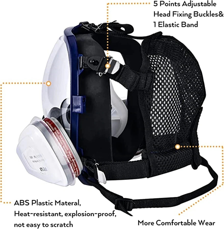 Chemical Gas Mask 6800 – Full Face Anti-Fog Respirator for Industrial, Welding, Spray Paint, Acid Gas Protection