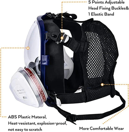 Chemical Gas Mask 6800 – Full Face Anti-Fog Respirator for Industrial, Welding, Spray Paint, Acid Gas Protection