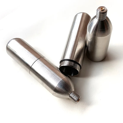 3/8-24UNF CO2 Cartridges – High Pressure Stainless Steel Rechargeable Cylinder for Oxygen Training, Scuba & Rescue Vest