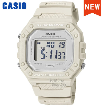 Casio W-218 Series Digital Sports Watch - Waterproof Outdoor Multifunction Electronic Wristwatch