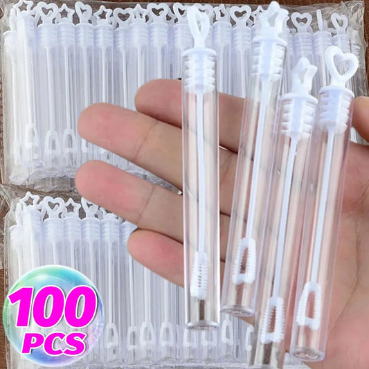 10/100Pcs Mini Heart Bubble Wands – Empty Wedding & Party Bubble Bottles, Baby Shower Favors, Kids Toys & Gifts