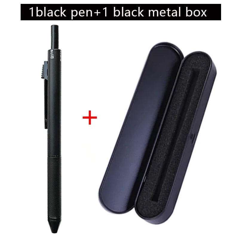 Metal 4-in-1 Multicolor Pen — Gravity Sensor Ballpoint with 3 Colors + 1 Mechanical Pencil, Office and School Stationery Gift