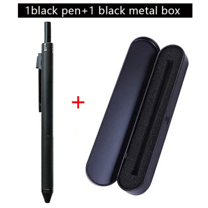 Metal 4-in-1 Multicolor Pen — Gravity Sensor Ballpoint with 3 Colors + 1 Mechanical Pencil, Office and School Stationery Gift