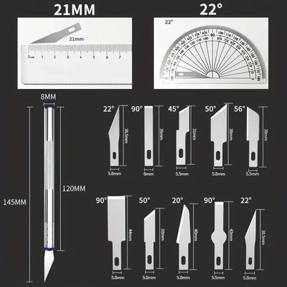 13PCS Metal Carving Knife Set – Precision Art Pen Cutter Tools for Paper Cutting, DIY Craft & Detail Repair Work