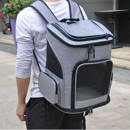 Breathable Foldable Pet Carrier Backpack – Expandable Travel Bag with Large Capacity for Cats & Dogs