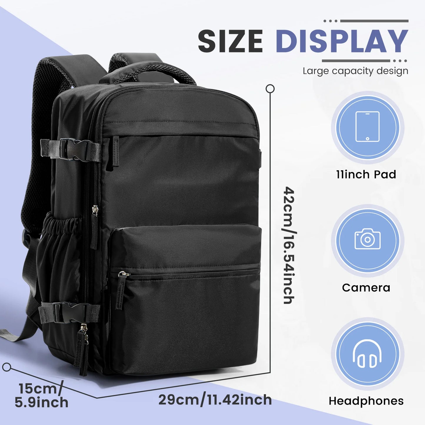 Ryanair Cabin Bag 40x20x25 — Men’s Air Vacuum Compression Laptop Backpack with 42x29x15 Vacuum Clothing Storage Bag
